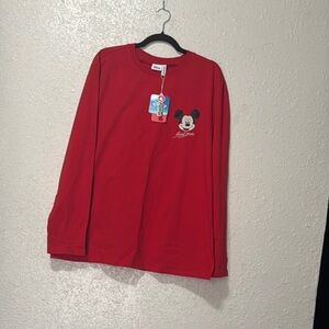 Disney Red Mickey Mouse Men Shirt